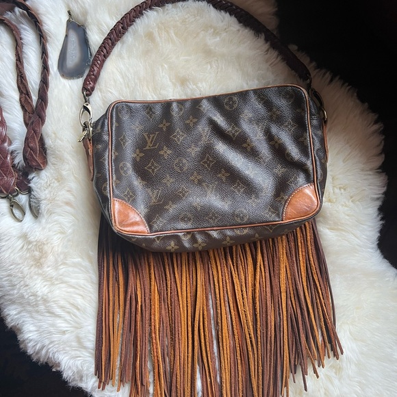 Vintage BoHo Authentic Louis Vuitton Fringe Crossbody - Picture 4 of 12
